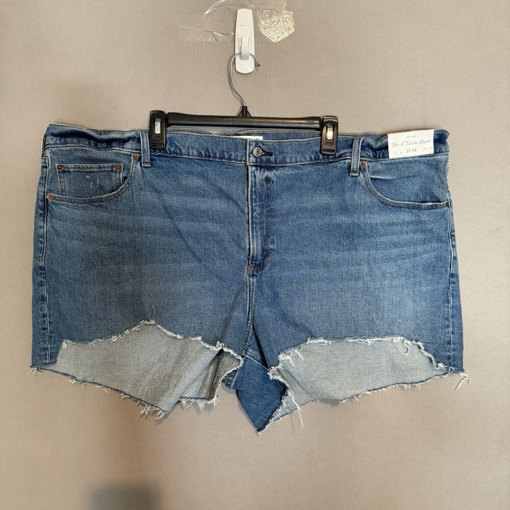 Abercrombie & Fitch Denim Mom Short Plus Size 37/24 The 4" Womens High Rise New